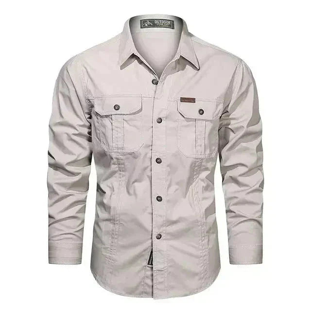Camisa Masculina Manga Longa Militar Camisa Manga Longa Masculina Militar Sr Alpha Branco P