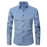 Camisa Social Masculina Elástica Slim Fit G3- Camisa social 02 Sr Aflha Azul 39