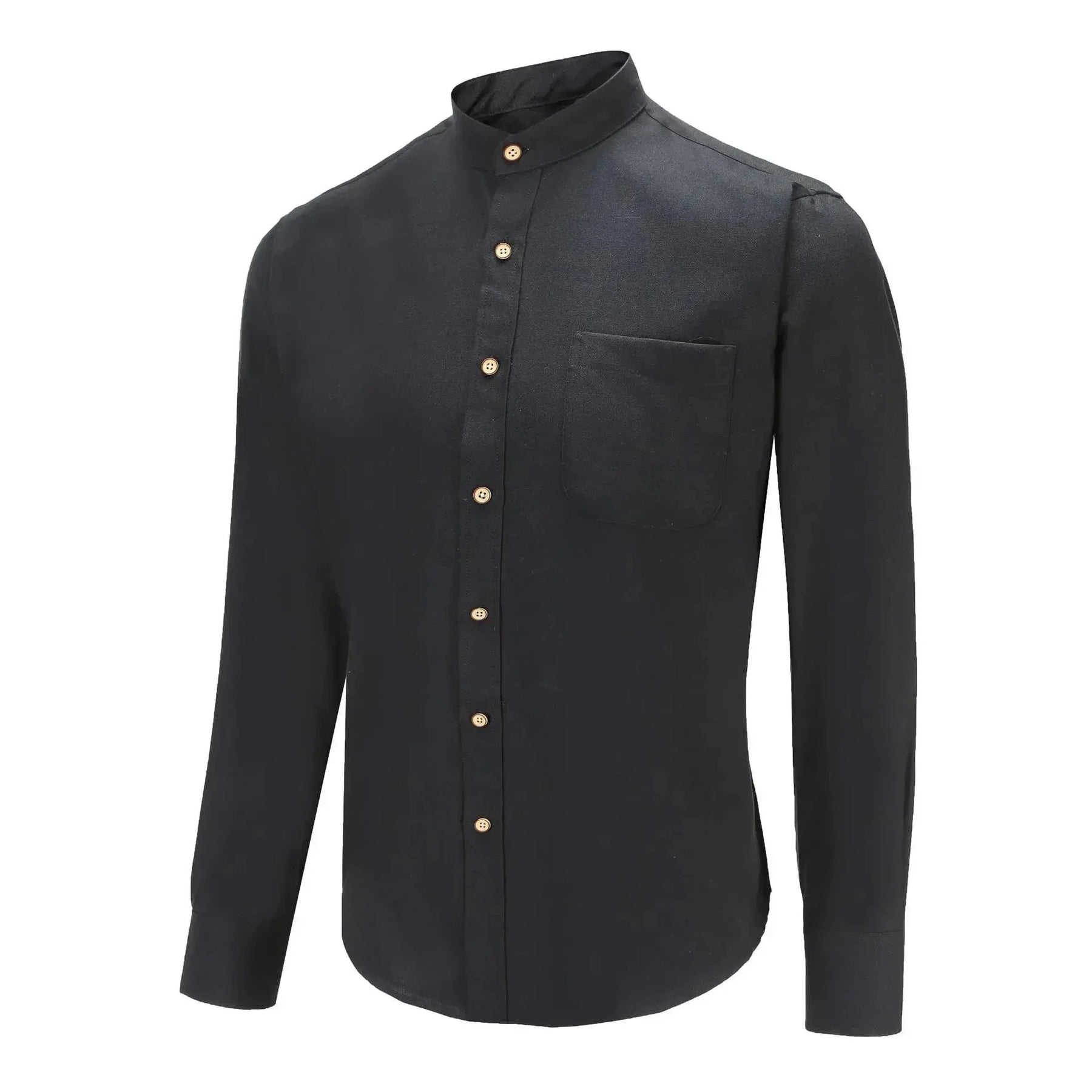 Camisa Social Masculina Gola Padre CAMISASOCICAL 001 Sr Alpha Preto P