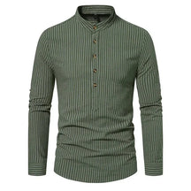 Camisa Masculina Gola Padre 100% Algodão CAMISA06 G2 Sr Alpha Verde Escuro P 
